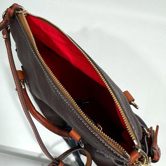 Dooney & Bourke Brown Pebble Grain Leather Stanwich Satchel New Handbag R2275BM - Picture 9 of 12